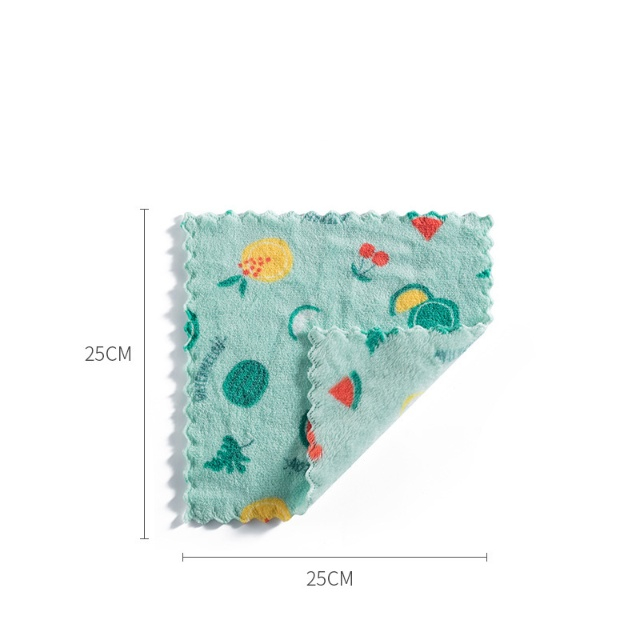 Microfiber coral fleece dishcloths printed on both sides - JUHAO