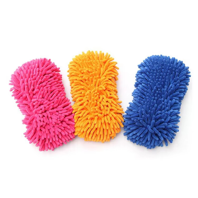 Microfiber Chenille Sponge Mitts Car windows Washing Gloves - JUHAO