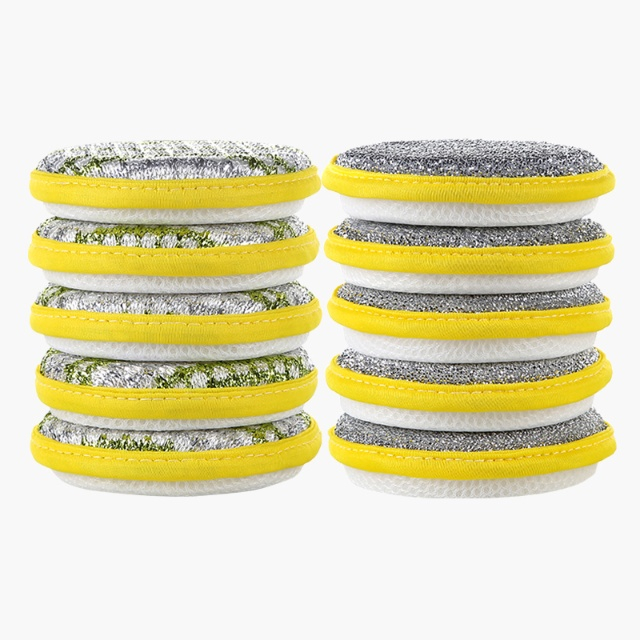 Magic Double Sided Kitchen Dishwashing Round Sponge Mat - JUHAO