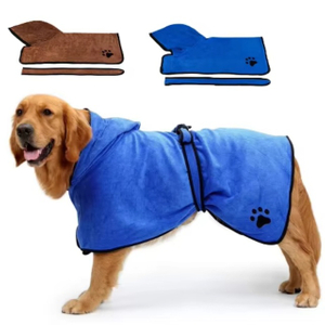 Microfiber New Quick Dry Pet Bath Towel with Hat - JUHAO