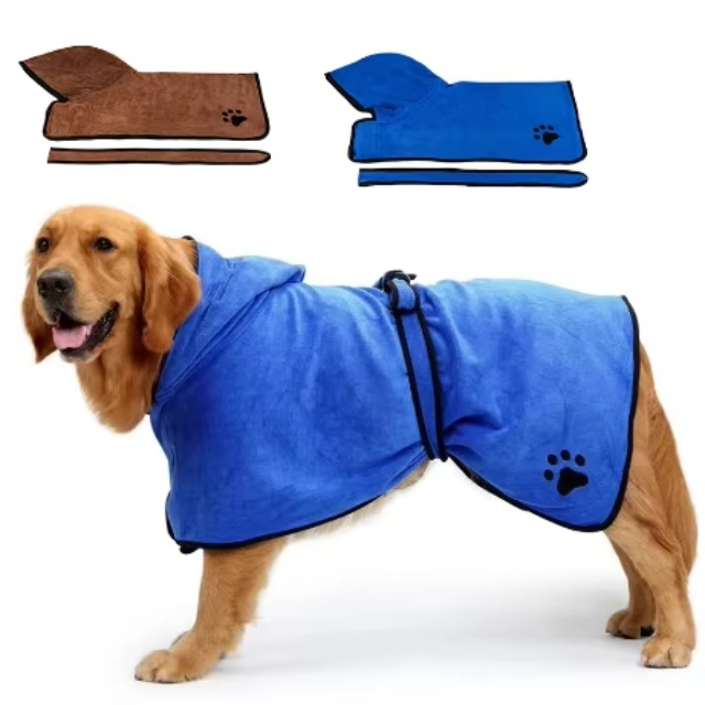 Microfiber New Quick Dry Pet Bath Towel with Hat - JUHAO