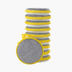 Magic Double Sided Kitchen Dishwashing Round Sponge Mat - JUHAO
