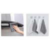 Microfiber Gray and White Striped Household Cleaning Cloth with Mesh - JUHAO