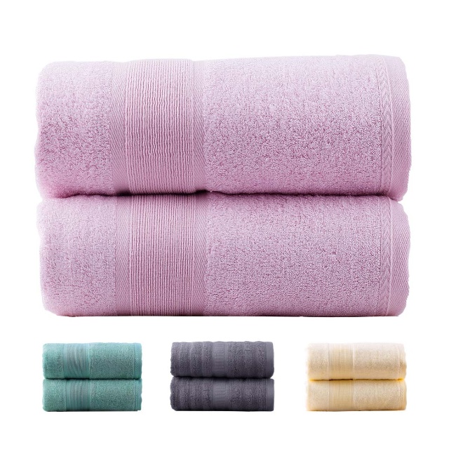 Bathroom soft and absorbent anti-bacterial bamboo cotton fiber bath towel set (9)