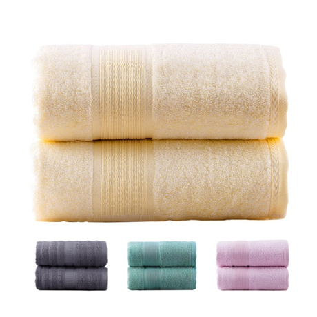 Bathroom soft and absorbent anti-bacterial bamboo cotton fiber bath towel set - JUHAO