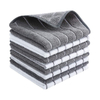 Microfiber Gray and White Striped Household Cleaning Cloth with Mesh - JUHAO