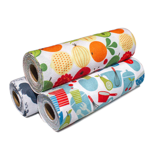 Disposable Absorbent Fabric Custom Logo Printed Kitchen Tear Rolls - JUHAO