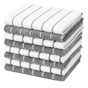 High quality microfiber household cleaning striped towels - JUHAO