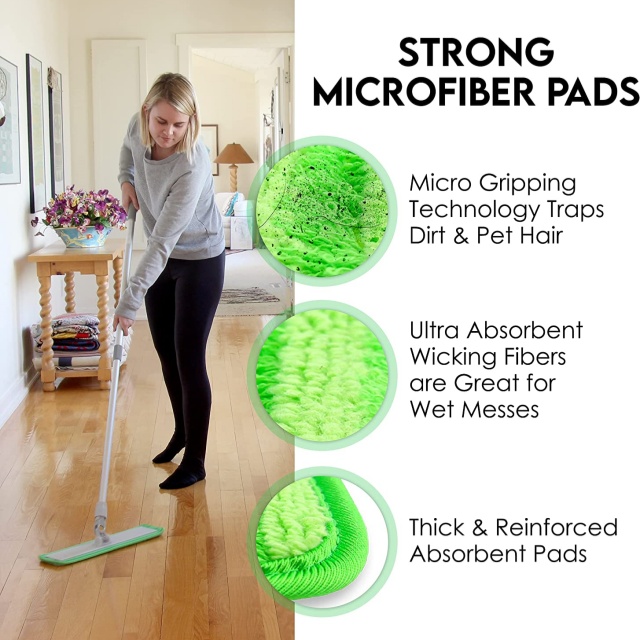 Reusable Floor Highly Absorbent Microfiber Mop Pad - JUHAO